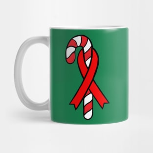 Candy Cane Awareness Ribbon (Red) Mug